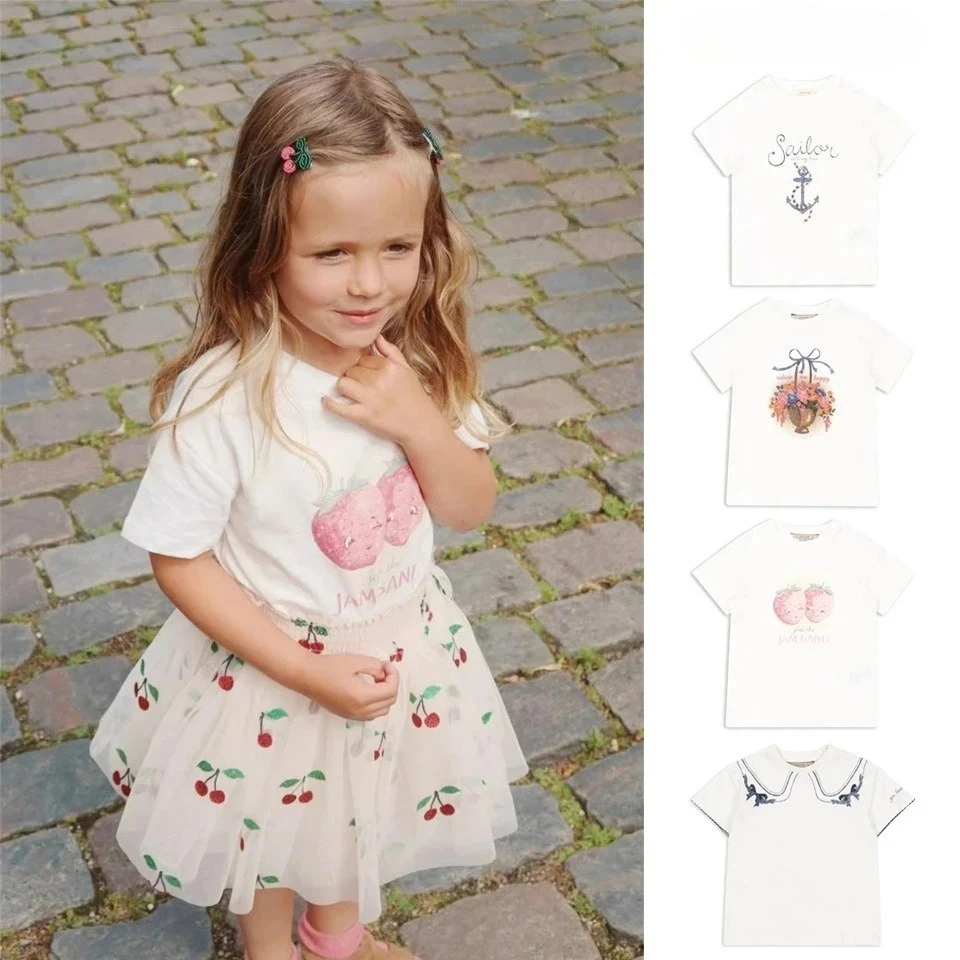 Camisetas KS para niña en algodón con lazo de fresa - imagen 3