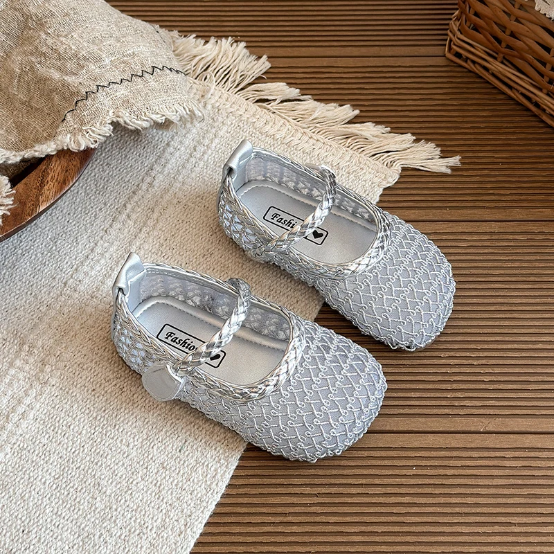 Zapatos de niña tipo princesa tejidos, antideslizantes para verano - imagen 4