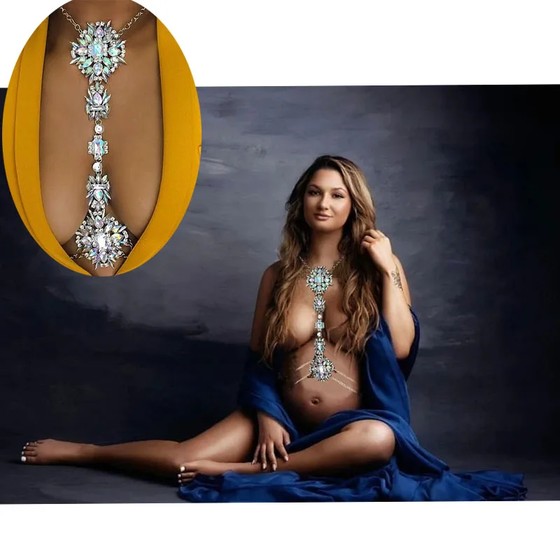 Collar bohemio para embarazada con pedrería brillante - imagen 2