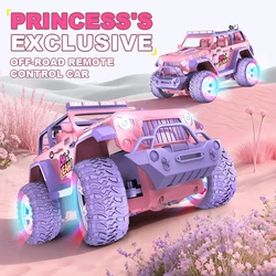 Coche teledirigido todoterreno con luces y pulverización para niños