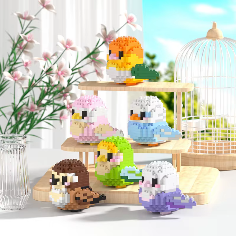 Bloques de construcción 3D pájaros cacatúa – Mini ladrillos DIY - imagen 2