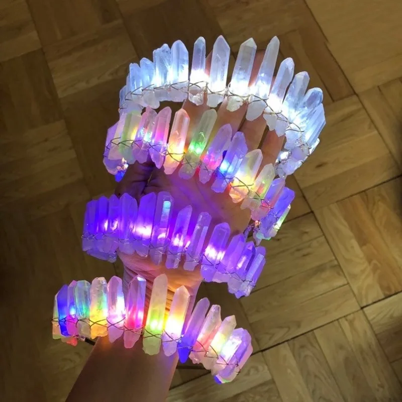 Diadema de cristal brillante con cuarzo ajustable y luz para niñas - imagen 2