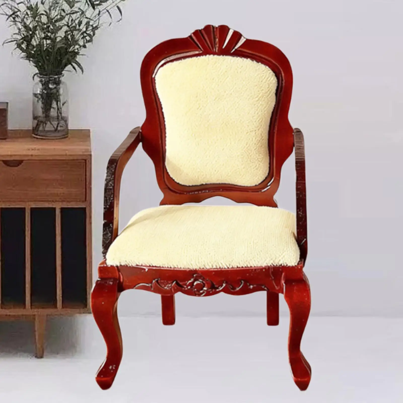Silla para casa de muñecas vintage de madera hecha a mano