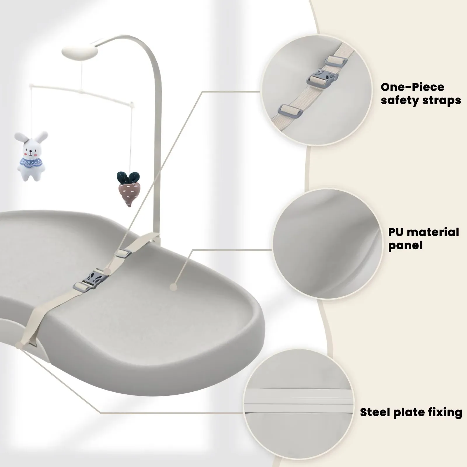 UBRAVOO cambiador de bebé con arnés y resistente al agua, fácil - imagen 5