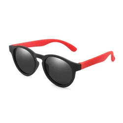 Gafas de sol para niños de silicona polarizadas, redondas