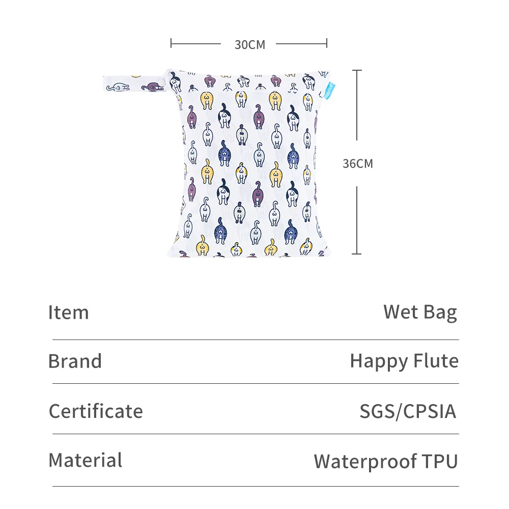 Bolsa de pañales impermeable reutilizable HappyFlute ecológica - imagen 4