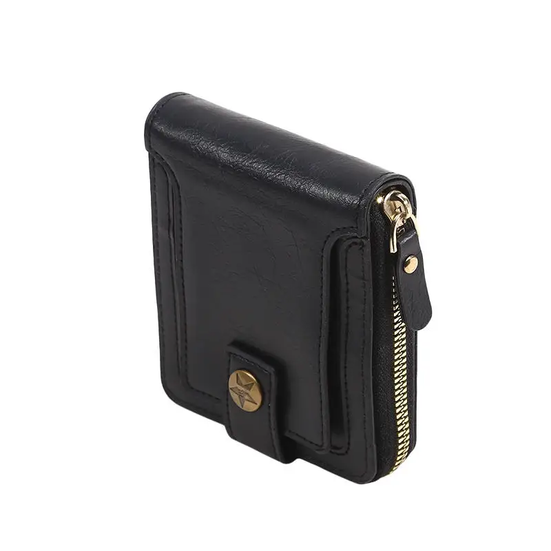 Monedero con cremallera de PU para hombre – cartera corta horizontal - imagen 5