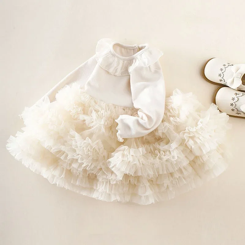 MILANCEL vestido de bebé de verano con encaje y falda de color - imagen 2