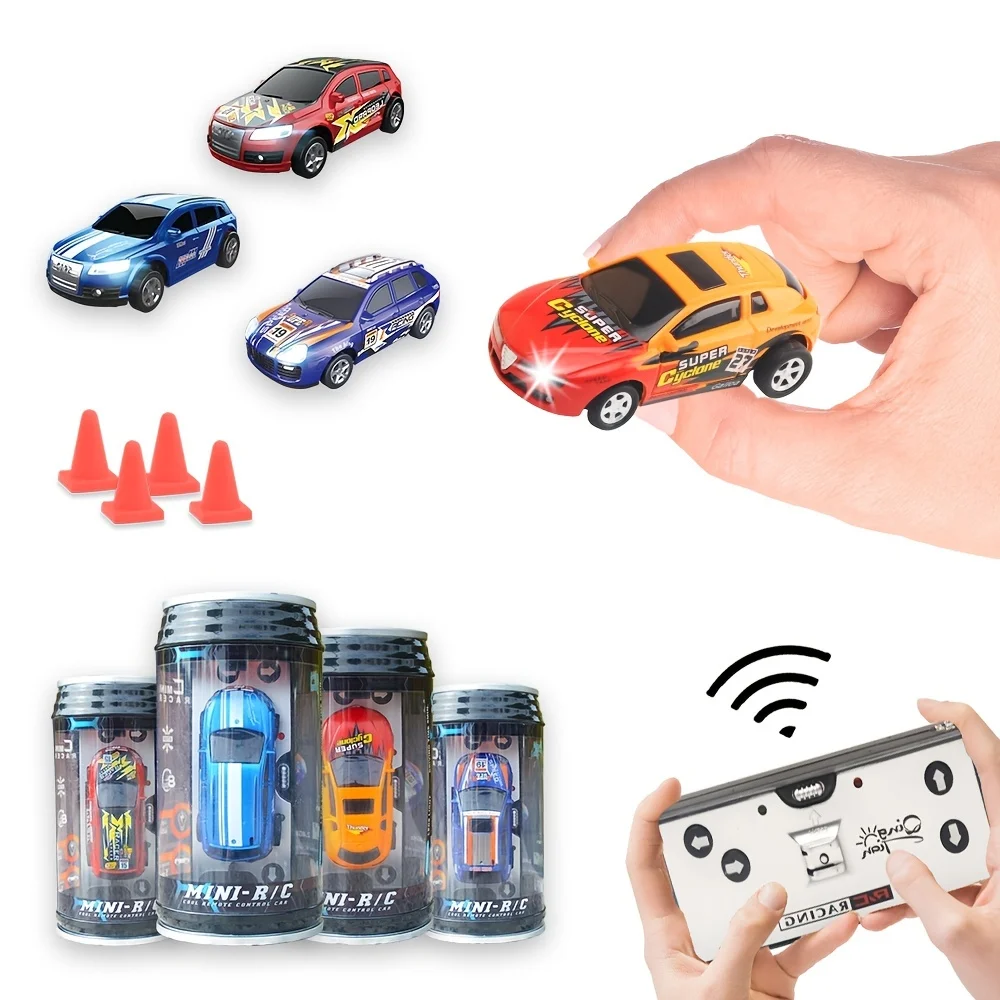 Coke Mini Coche RC con luces LED para niños