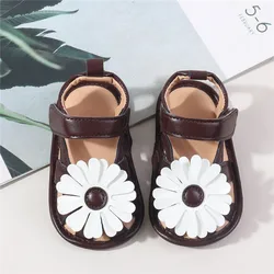 Sandalias de bebé con flores, suela flexible goma, verano niña
