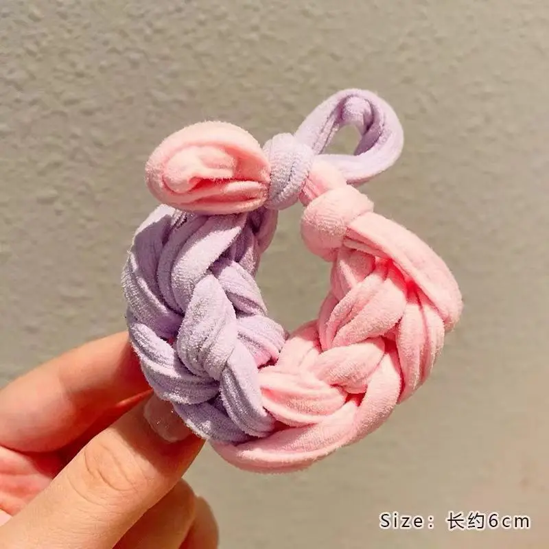 Diadema infantil trenzada multicolor - Banda elástica para el pelo - imagen 4