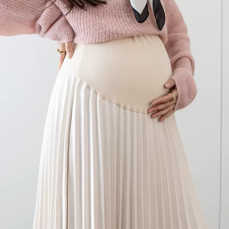 Falda premamá línea A larga talla grande primavera verano - imagen 3