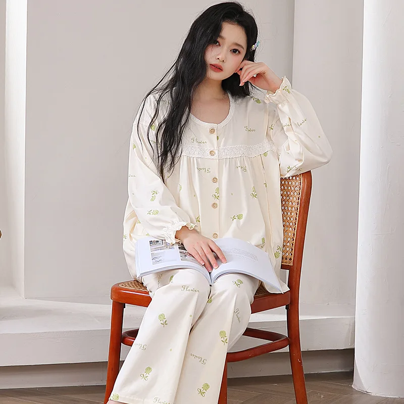Pijama maternidad de algodón manga larga otoño - imagen 3