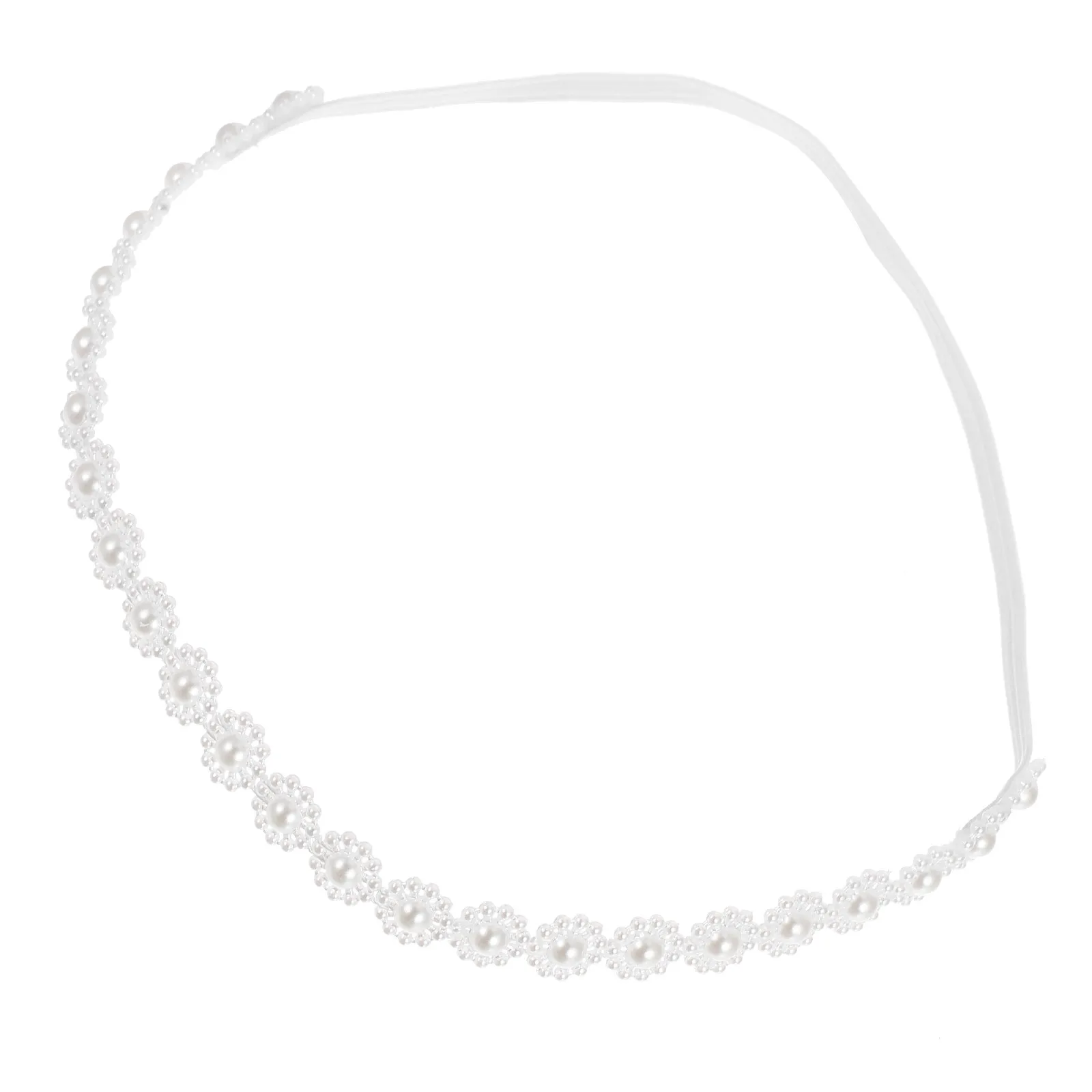Diadema de perlas para bebé recién nacido – marfil suave - imagen 2