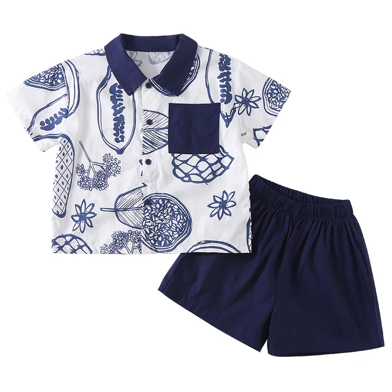Conjunto de verano para niño con camisa de frutas y short - imagen 2