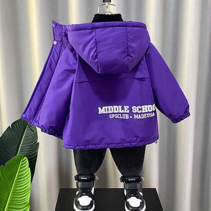 Abrigo de invierno con capucha grueso térmico para niños - imagen 2