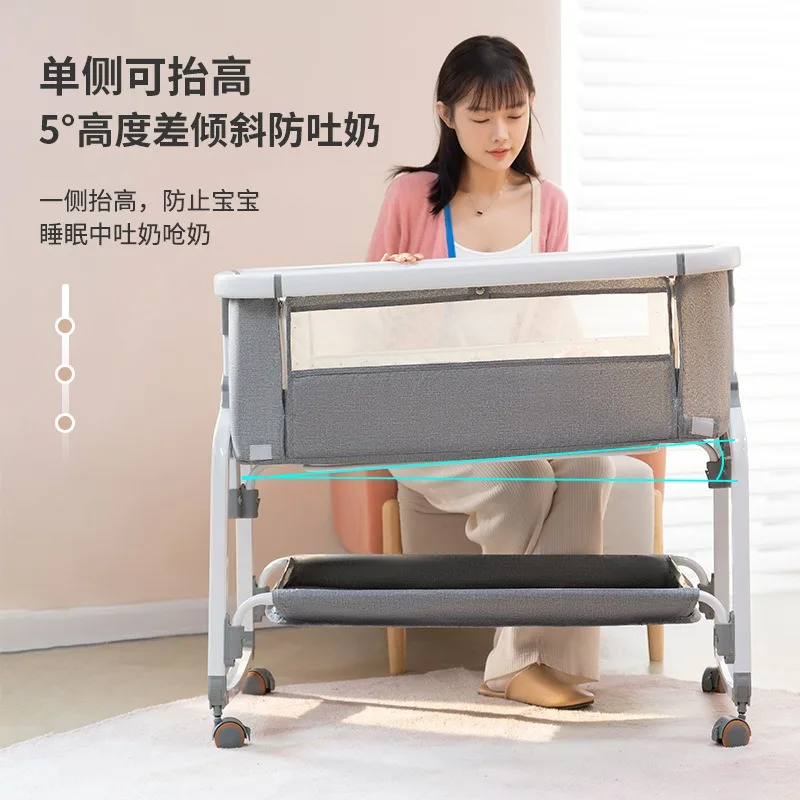 Cuna multifuncional plegable y ajustable en altura para bebé - imagen 2
