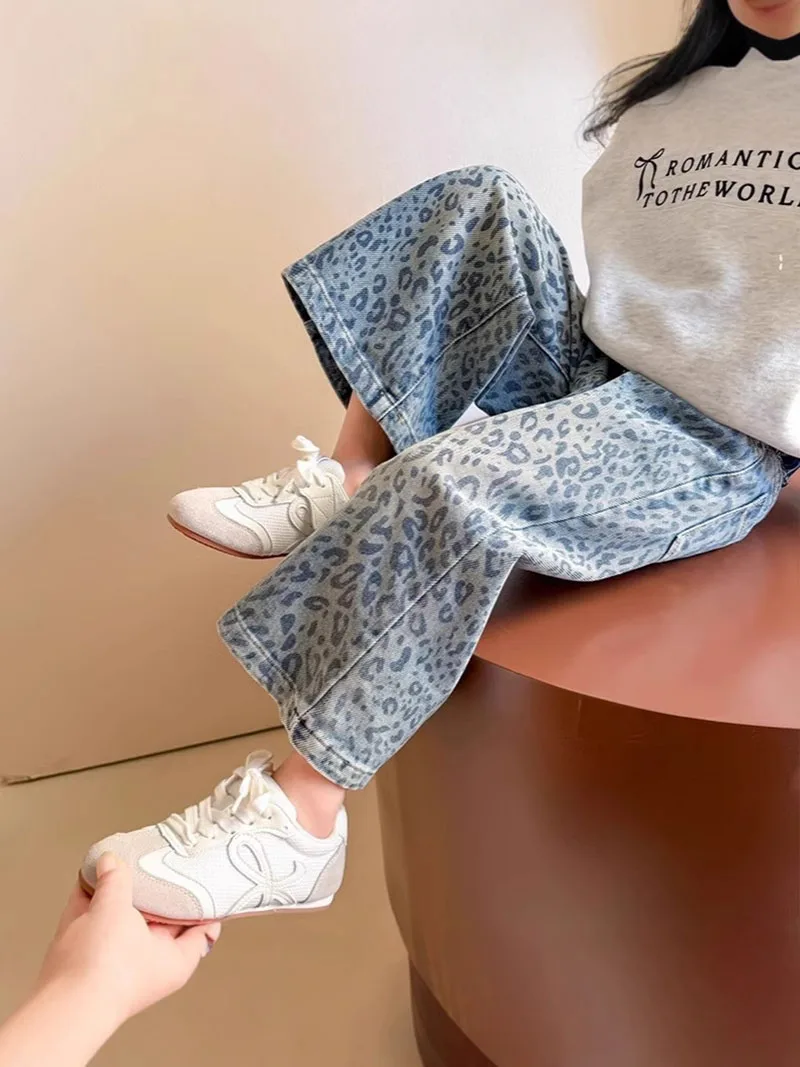 MILANCEL Pantalones vaqueros pierna ancha leopardo para niños - imagen 4