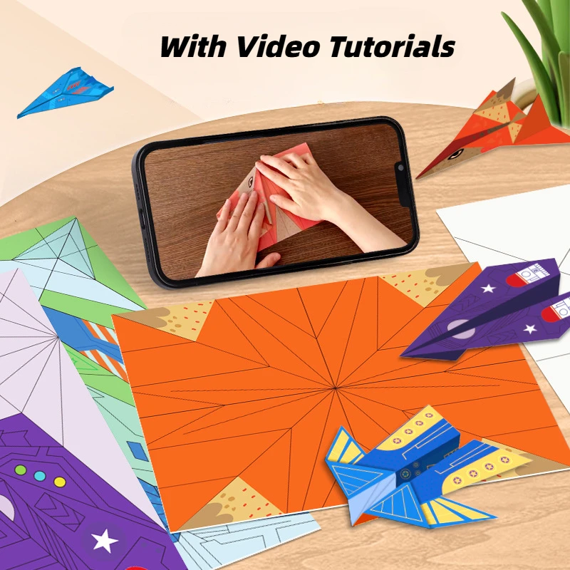 Kit de origami 3D educativo para niños con avionetas y pistolas - imagen 3