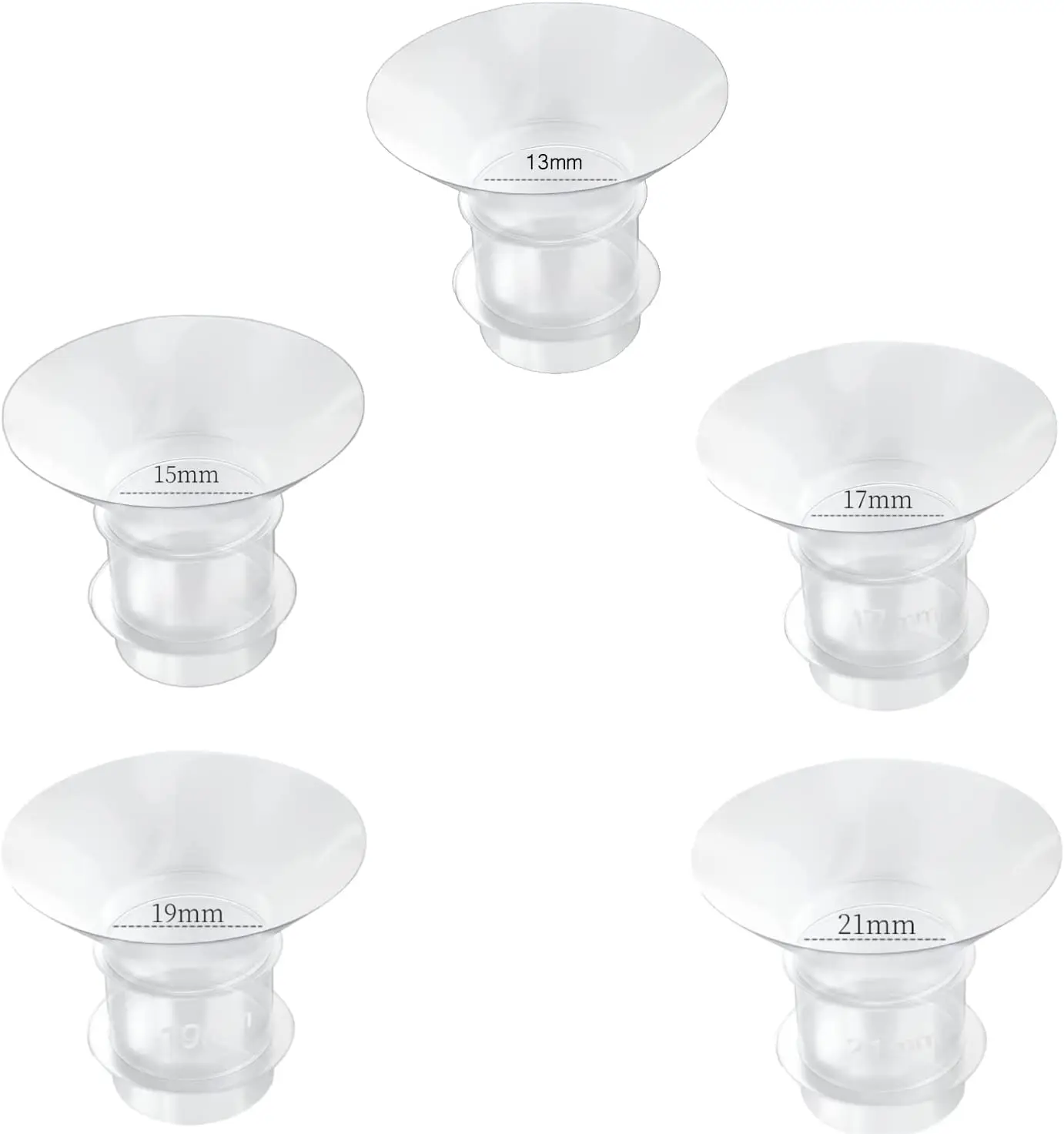 Juego de insertos de brida blancos y transparentes