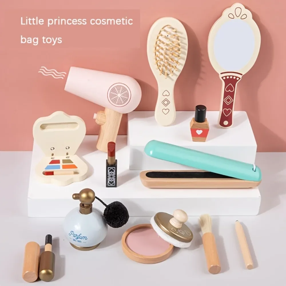 Juego de maquillaje infantil de madera – Montessori para niñas