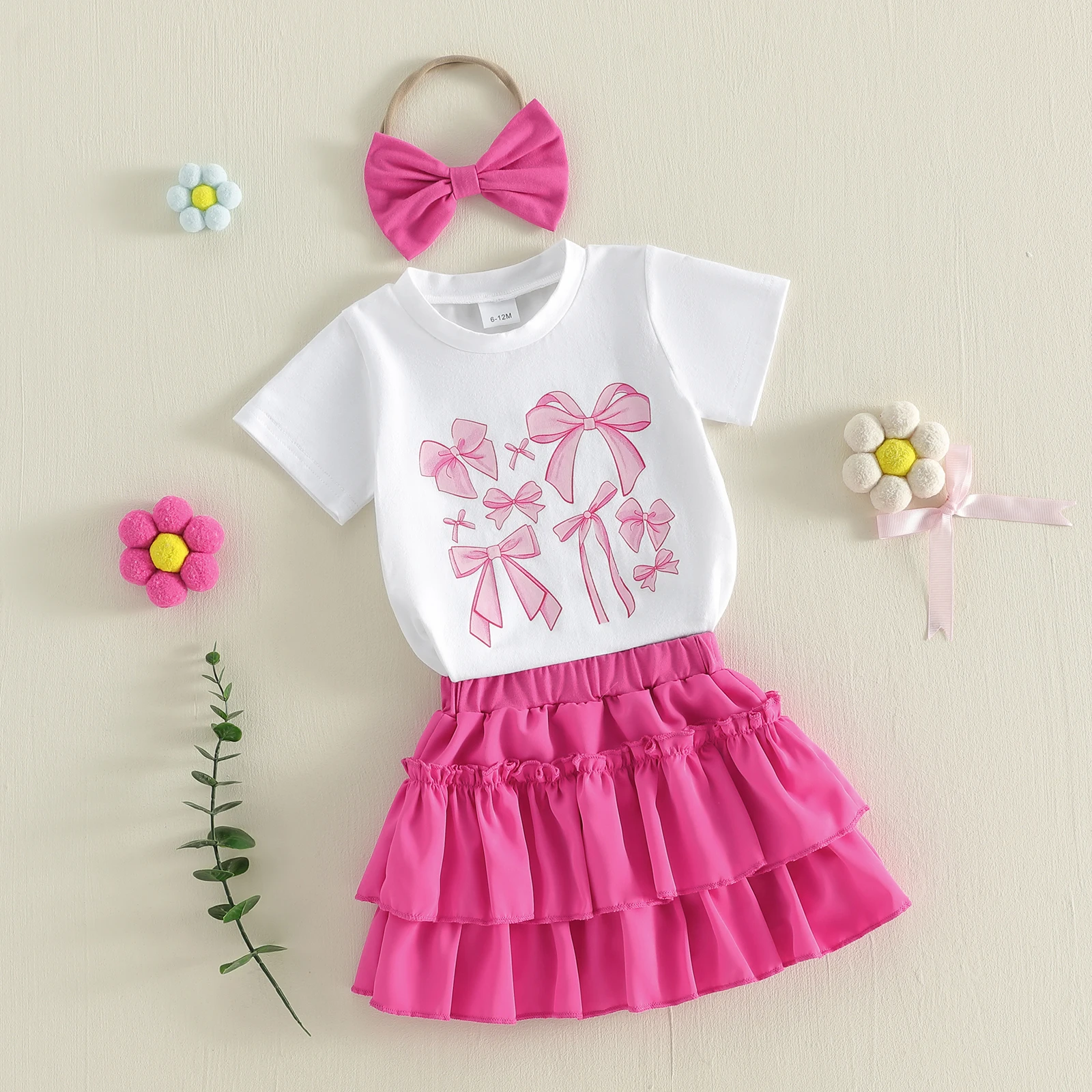 Conjunto de verano para bebé niña con bordado y falda de tul - imagen 2