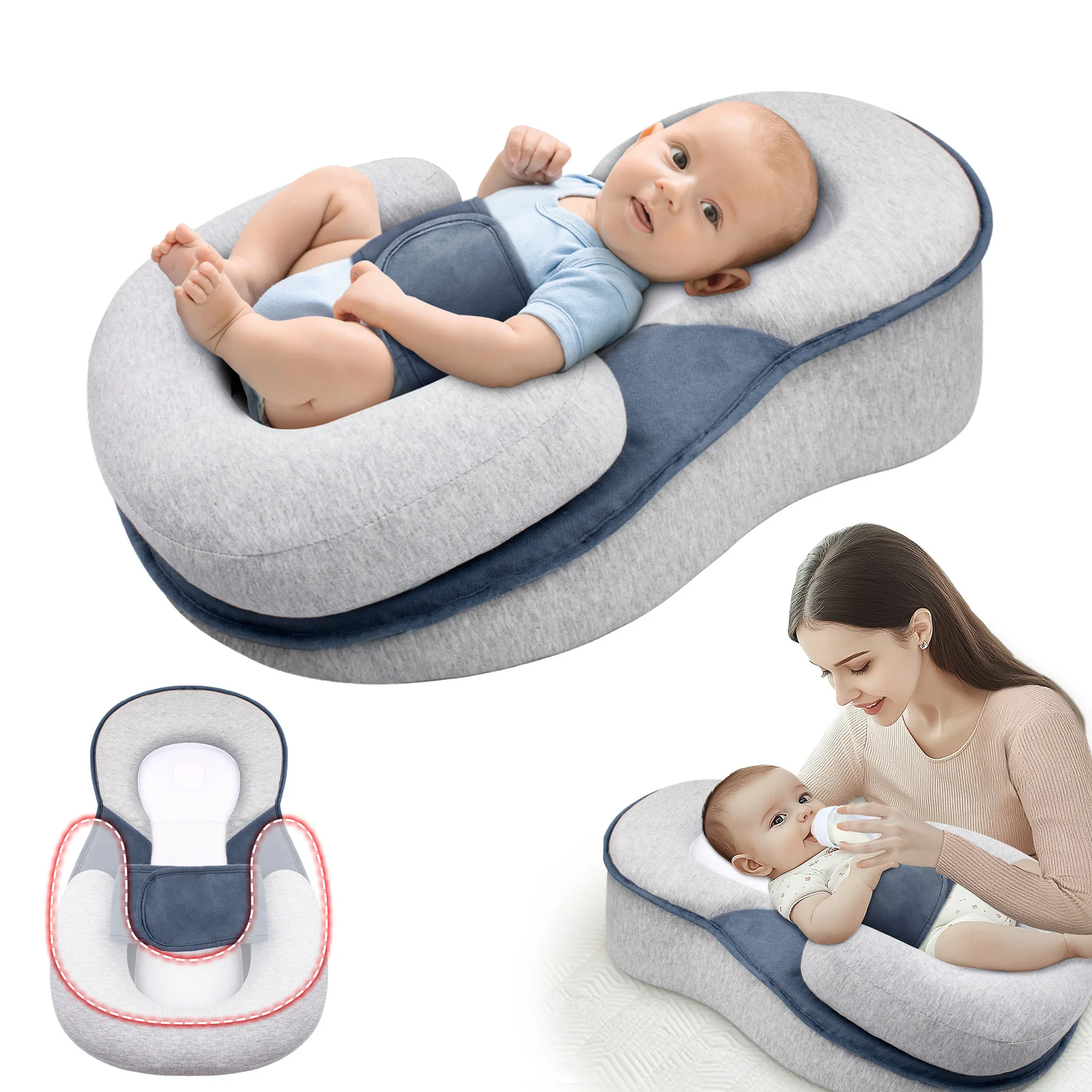 Almohada de lactancia anti-vuelco para recién nacidos - imagen 3