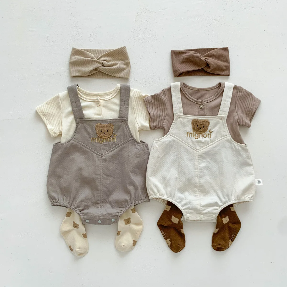 Conjunto de overol jersey para bebé con oso y camiseta - imagen 3
