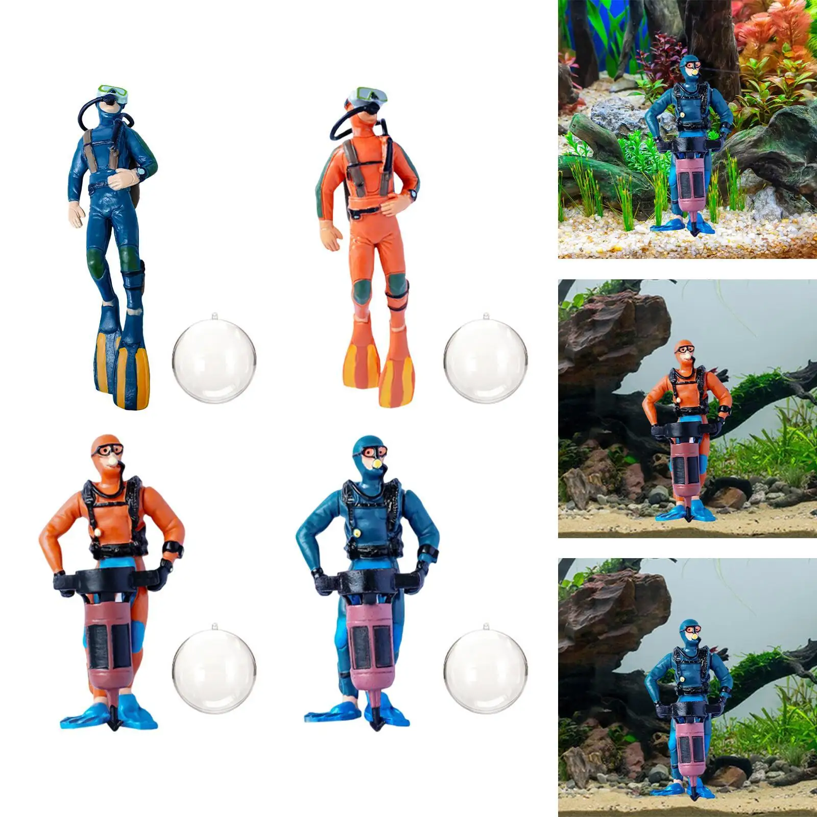 Figura de buceador miniatura para acuario – decoración infantil - imagen 4