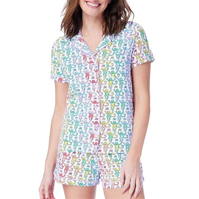 Pijama de verano estampado mono para niños – Conjunto - imagen 4