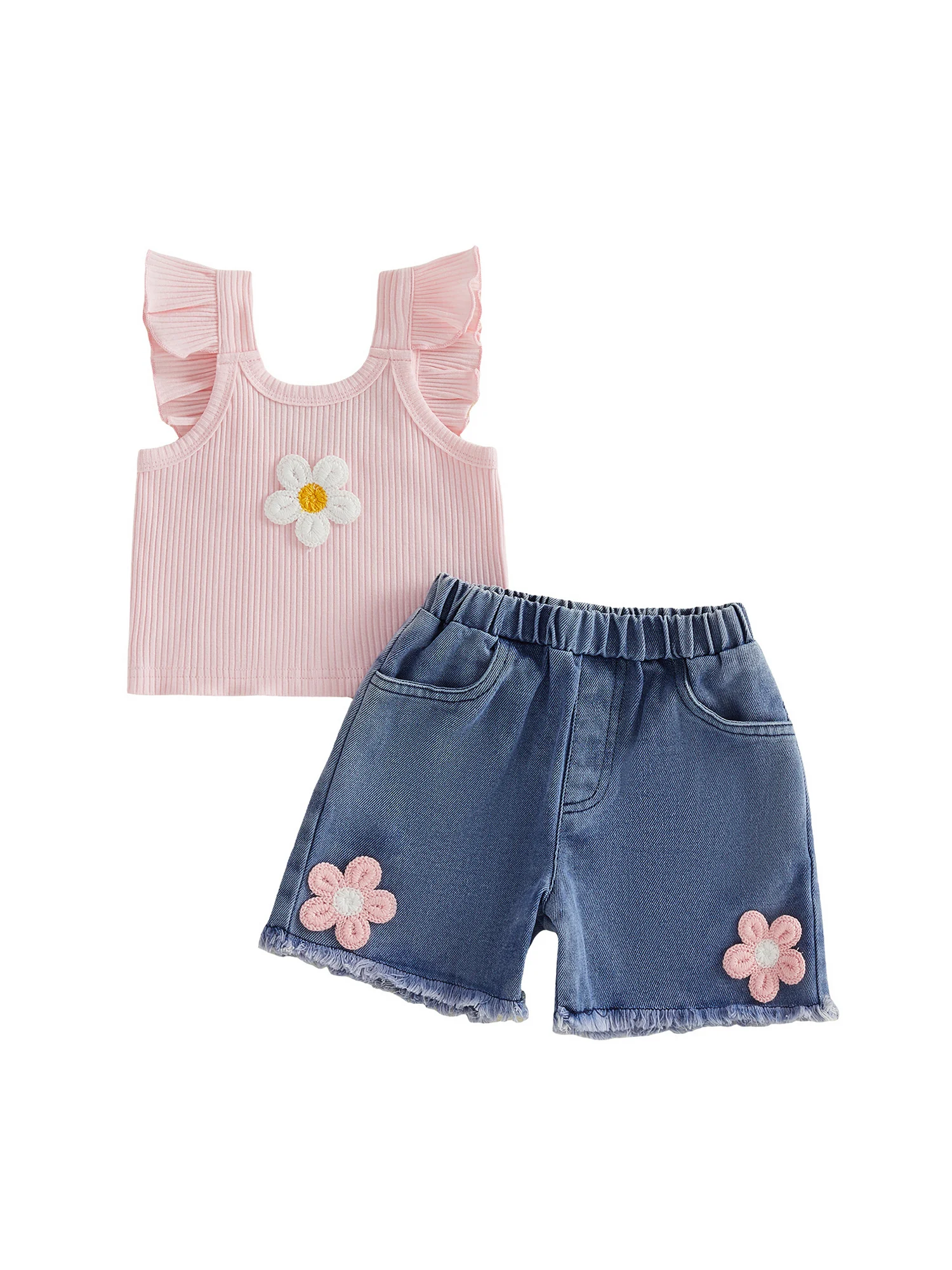 Camisola sin mangas y short de mezclilla