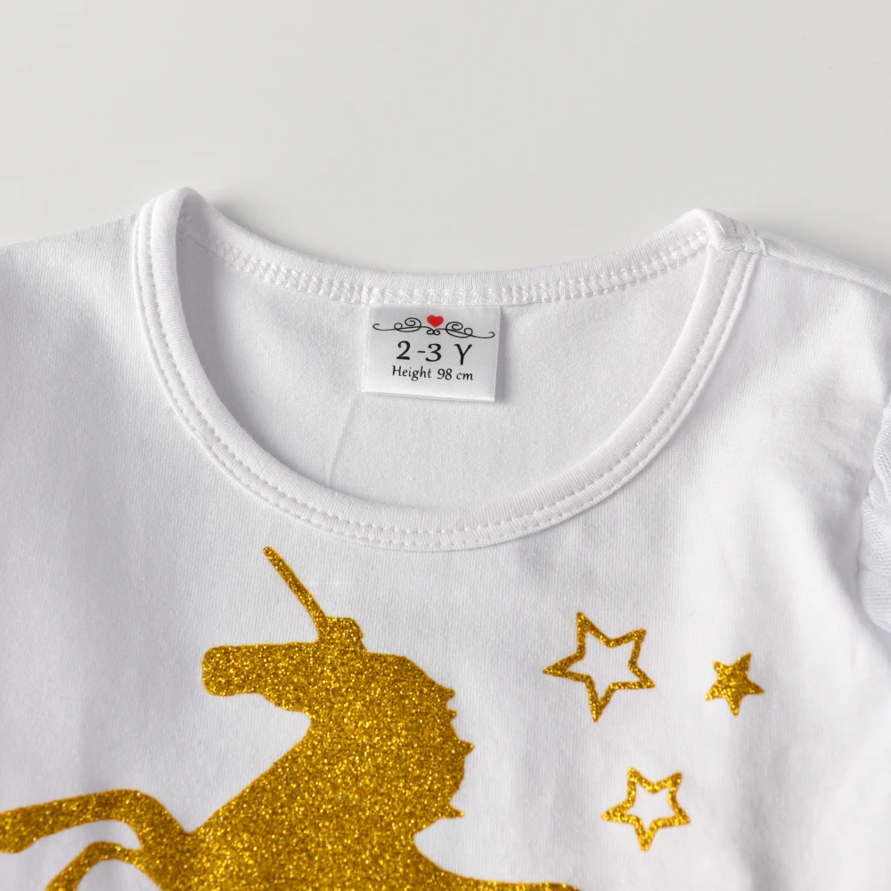 DXTON Vestido niña de algodón con estampado unicornio - imagen 3