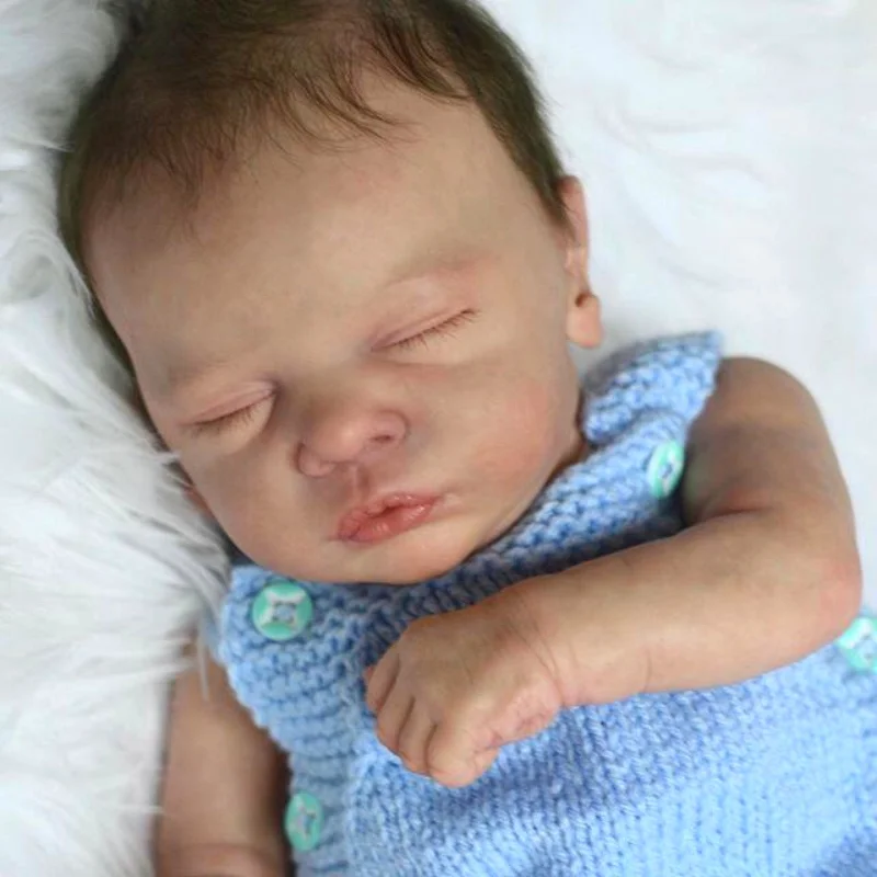 Muñeca Reborn Romy kit de manualidades con pestañas enraizadas y tela - imagen 4
