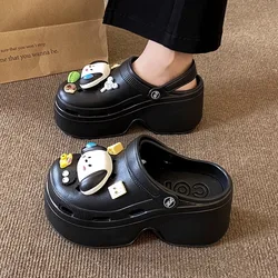 Sandalias de cuña de verano con suela gruesa y motivos de perro