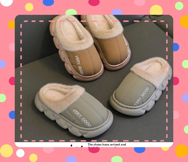 Zapatillas antideslizantes impermeables para niños de felpa cálida