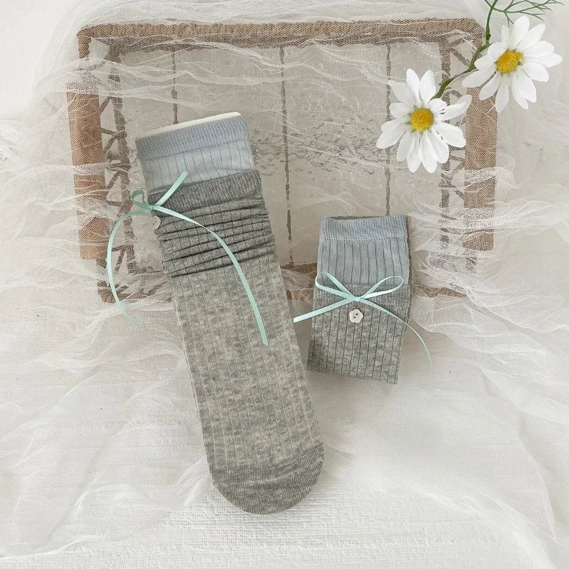Zoete Mode calcetines altos de algodón con lazo princesa niña - imagen 4