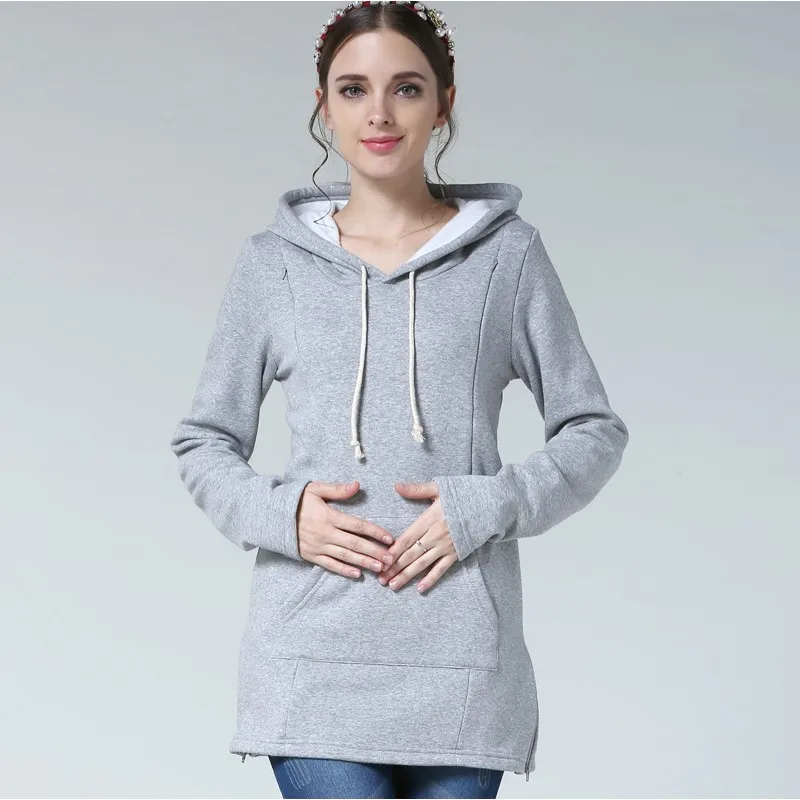 Sudadera premamá con capucha térmica de invierno - imagen 3
