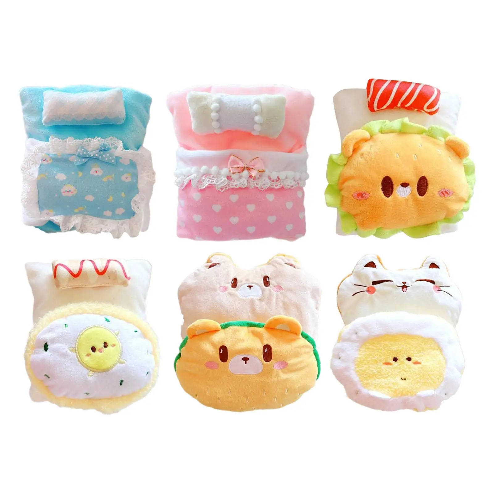 Ropa de cama para muñecas con almohada y mantita - imagen 2