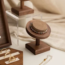 Soporte de pulseras de madera para exhibición y reloj
