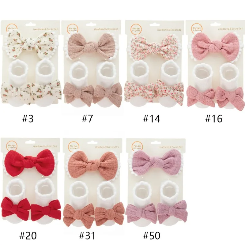 Calcetines antideslizantes para bebé con diadema de encaje - imagen 3