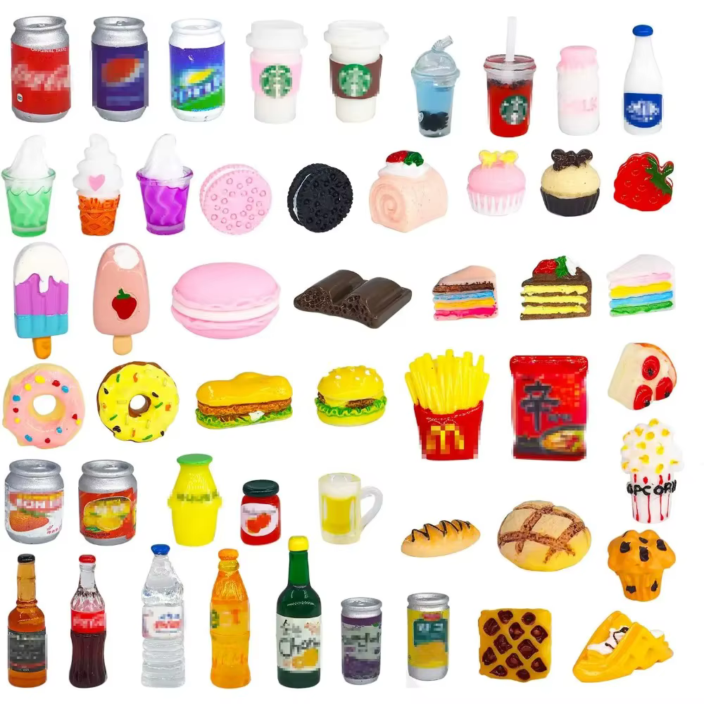 Cocina infantil miniatura con latas de soda para muñecas y accesorios - imagen 3