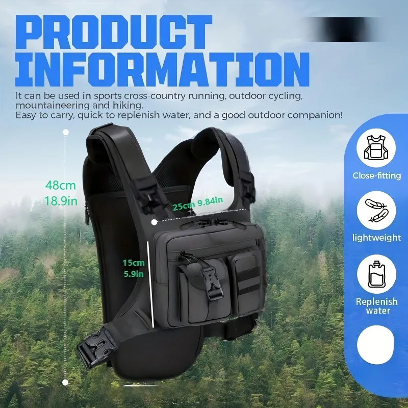 Bolsa de pecho ligera para correr y senderismo, sin bolsillo de agua - imagen 5