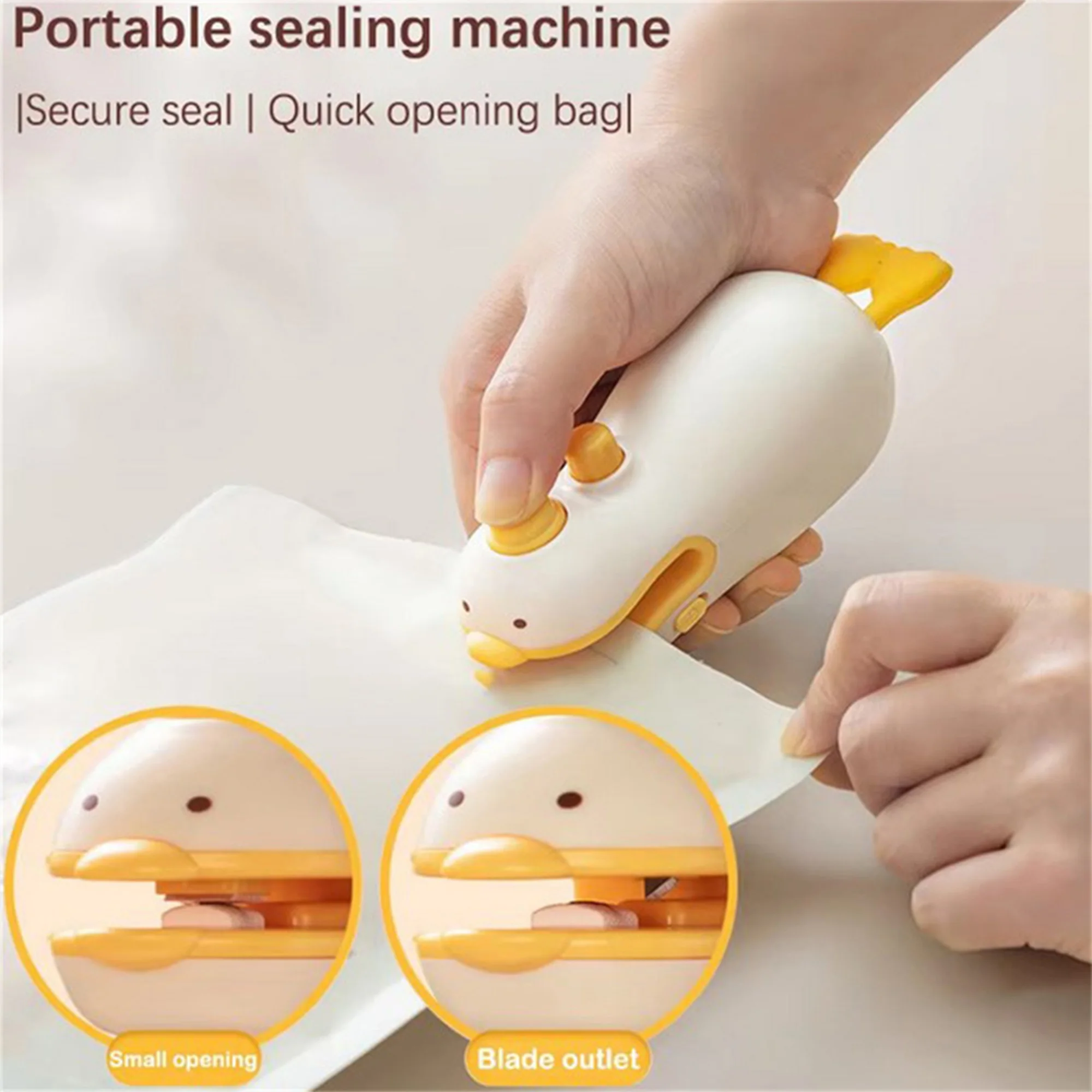 Sellador de bolsas al vacío recargable con pato para frescura - imagen 5