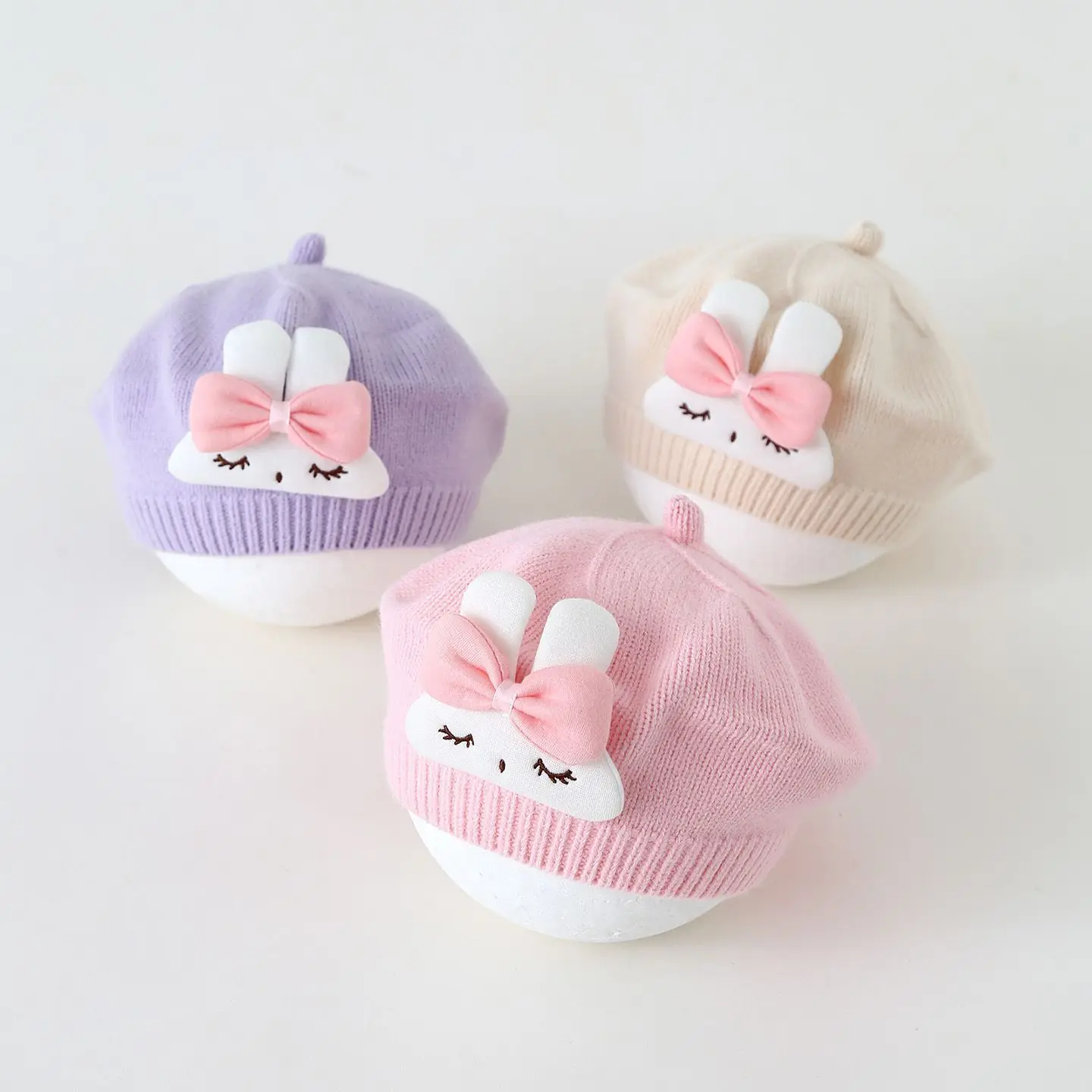 Boinas de bebé suaves estilo princesa con dibujos de conejo - imagen 4