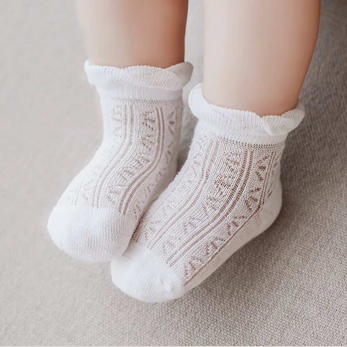 Calcetines malla algodón bebé – Elásticos suaves para recién nacidos - imagen 4