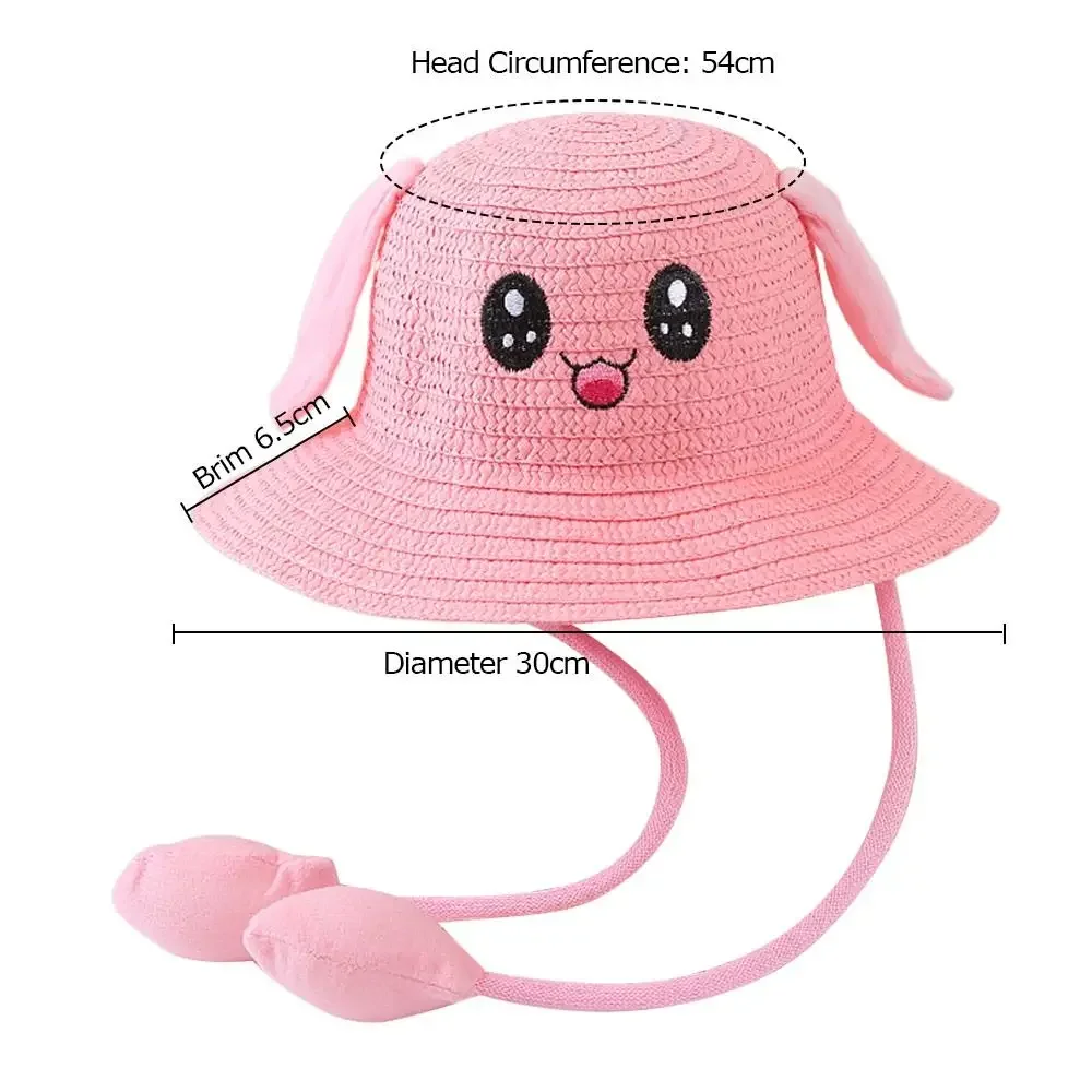 Sombrero infantil de conejo con orejas móviles y ala ancha - imagen 3