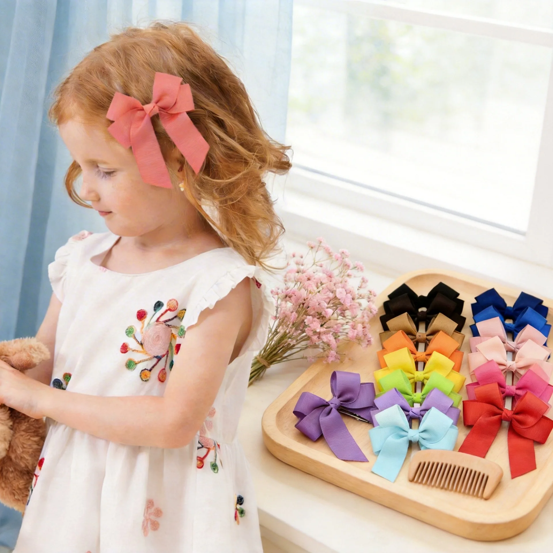 Pinzas para el pelo con lazo doble capa de bebé niña - imagen 5