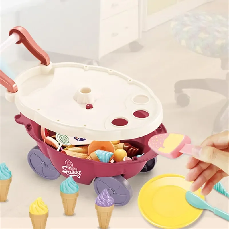 Juego de cocina infantil de helados con carrito de dulces - imagen 2