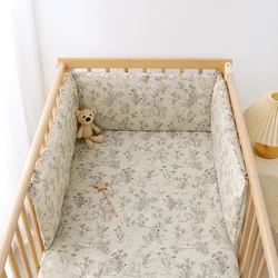 Parachoques de cuna de algodón suave – 180 cm con cremallera desmontable