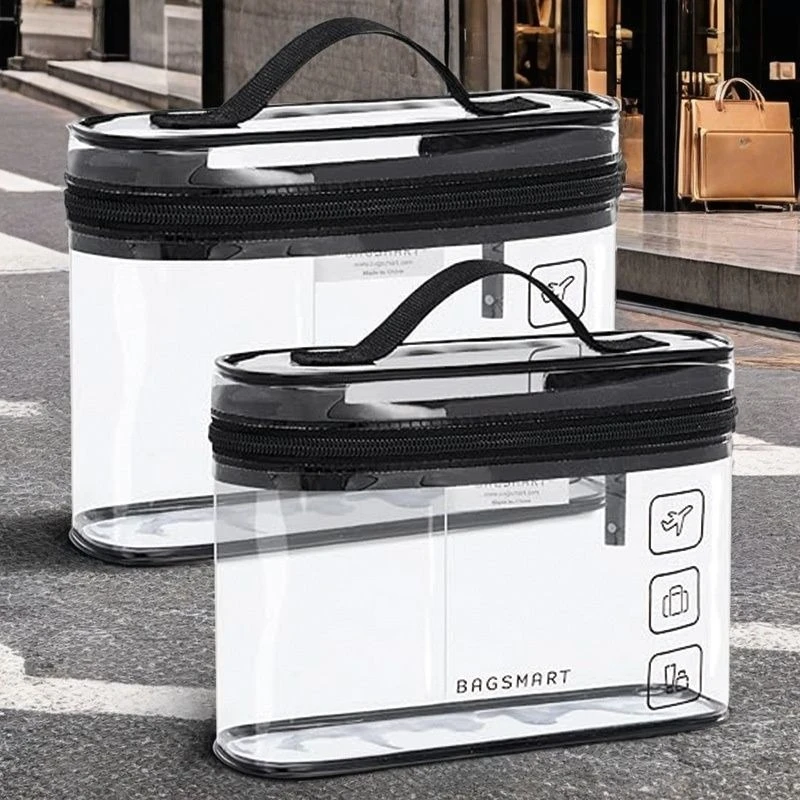 Bolsa organizadora transparente impermeable de PVC para viaje
